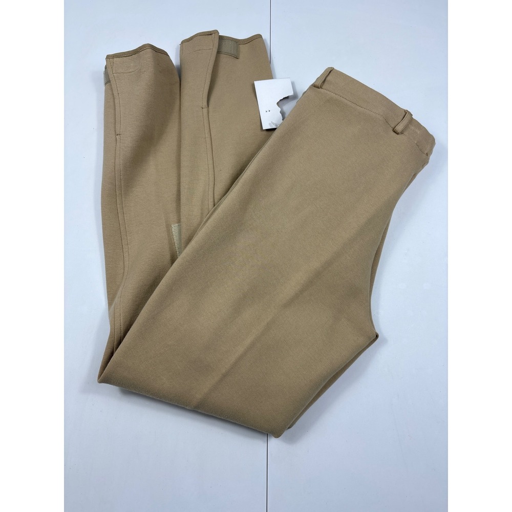 Perris Riding Apparel Tan Equestrian Breeches Womens Medium Knee Patch Pants - Picture 10 of 13